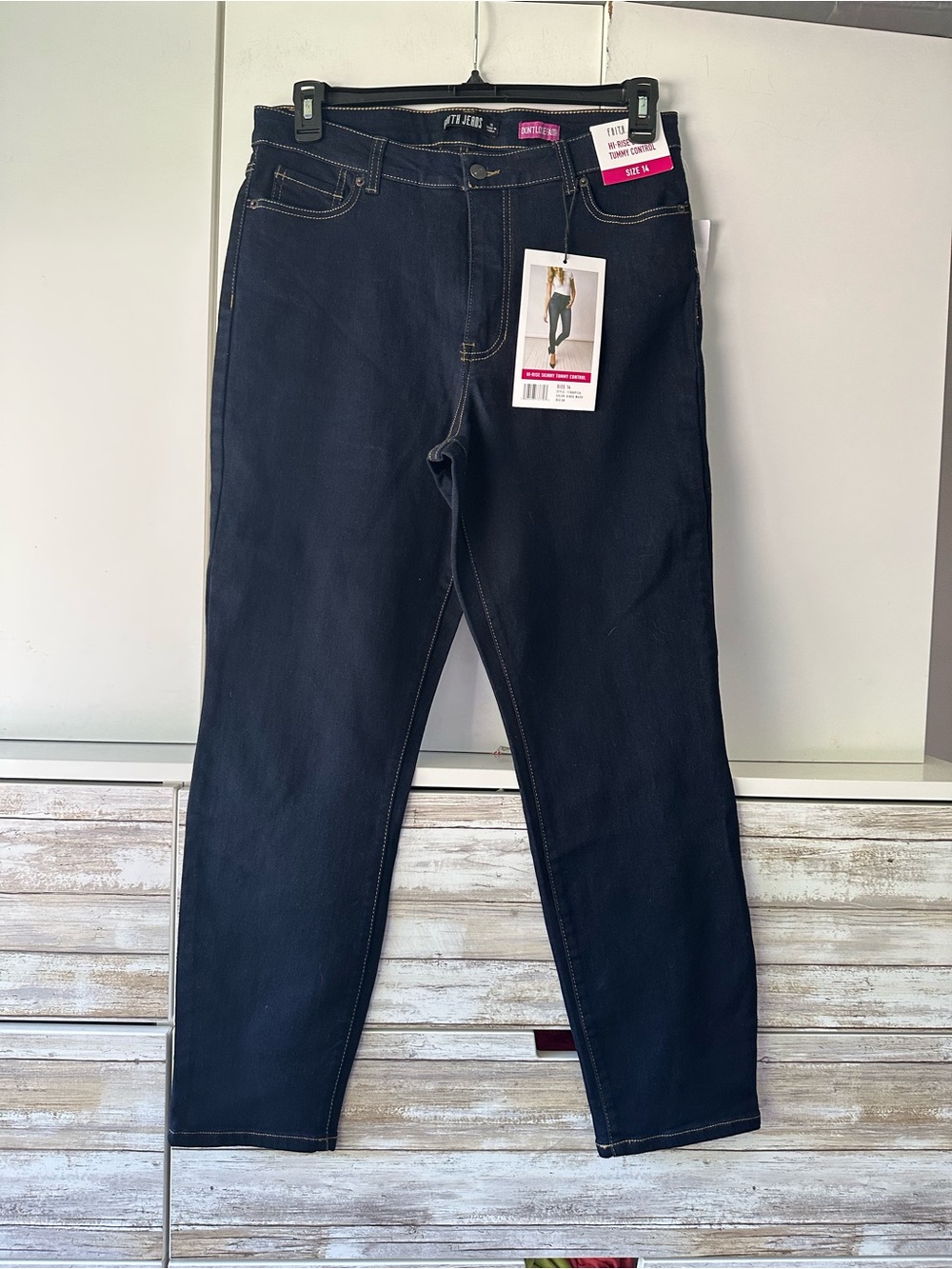 👖 NWT Faith Jeans Hi-Rise Skinny Tummy Control Dark Wash Jeans Size 14